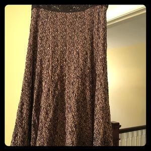 Cabi Pink/Brown Lace Skirt, XS